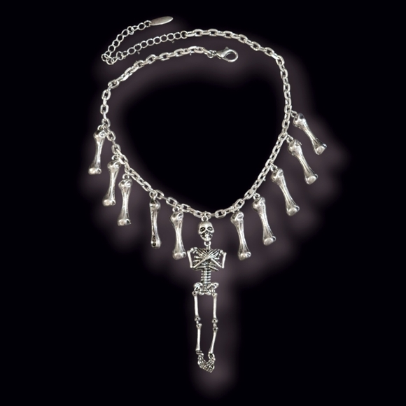 Skeleton Bones Gothic Necklace - Picture 2 of 2